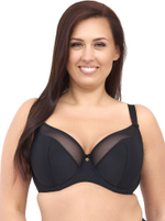 Однотонный бюстгальтер на косточках с мягкой чашкой plus size (Размер: 65M) (Цвет: черный)