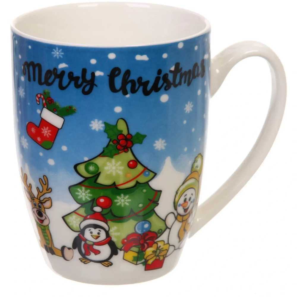 Набор посуды керамической «Дед Мороз» (кружка 330мл+салатник 13см+тарелка 20см+тарелка 25см)