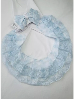 Кружевной уголок и бант на выписку