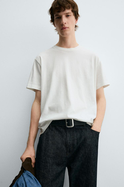 ZARA ФУТБОЛКА С НАДПИСЬЮ SIESTA, БЕЛЫЙ