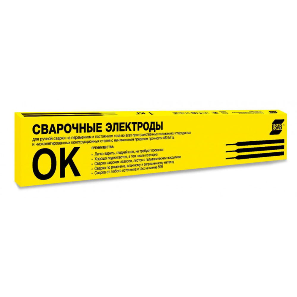Электроды сварочные для инвертора ESAB OK 46.00 д.2,0мм упаковка 2кг