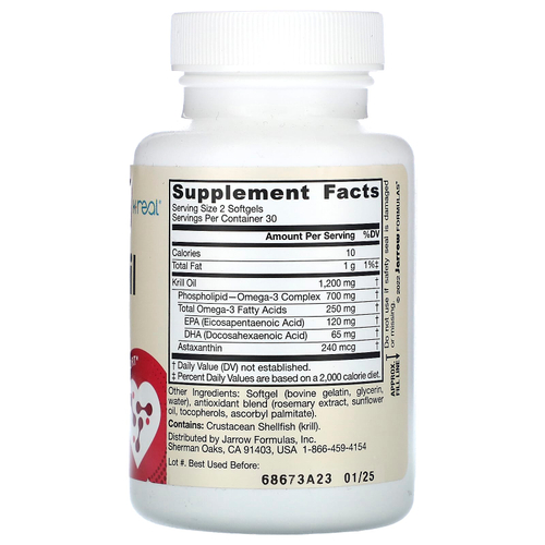 Jarrow Formulas, масло криля, 60 мягких таблеток