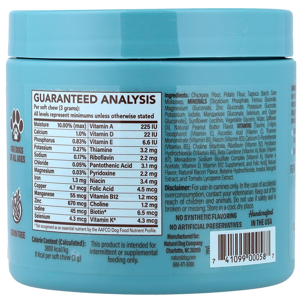 Natural Dog Company, мультивитамины, для собак всех возрастов, 90 мягких жевательных таблеток, 270 г (9,5 унции)