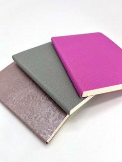 Набор 3 блокнота 88л (138*102мм) линейка розовый, перламутровый, серый (5447-3)