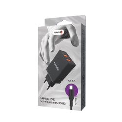 Зарядное устройство FUMIKO CH13 2.4А c Type-C черное