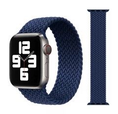 Монобраслет силиконовый плетенный 42 мм / 44 мм / 45 мм (размер 5 – 150 мм) для Apple Watch (Темно-синий)