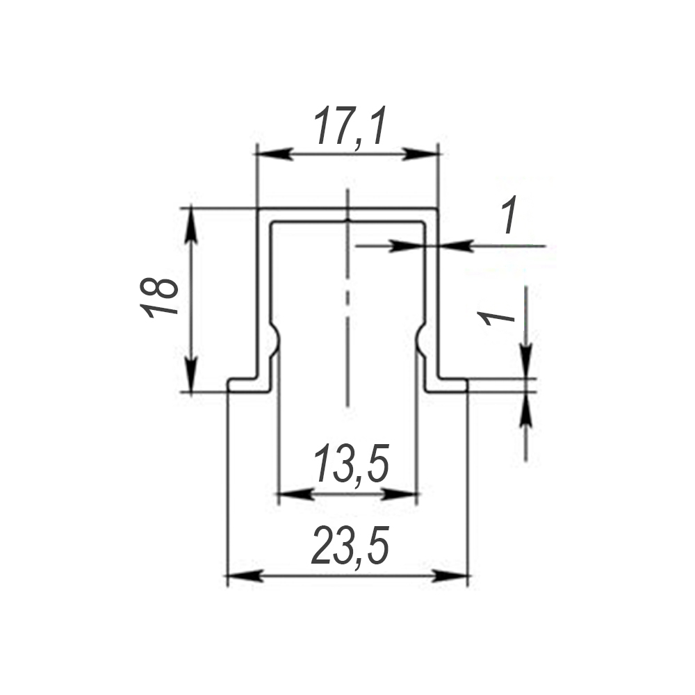 Нижняя направляющая Soft LINE 45/55/1500 track (1,5 м)