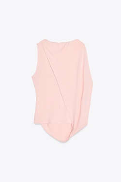 ZARA ТОП-НАКИДКА СО СБОРКАМИ, РОЗОВЫЙ