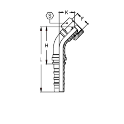 Фитинг DN 20 ORFS (Г) 1.7/16 (45) CS