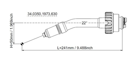 34,0350,1973,630 Гусак 22° сварочной ROBO горелки