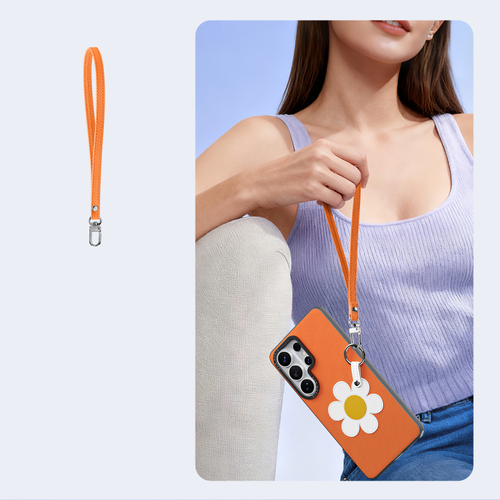 Чехол оранжевого цвета для Samsung Galaxy S26 Ultra, серия Luvy Series Case (со съемным ремешком) от Dux Ducis