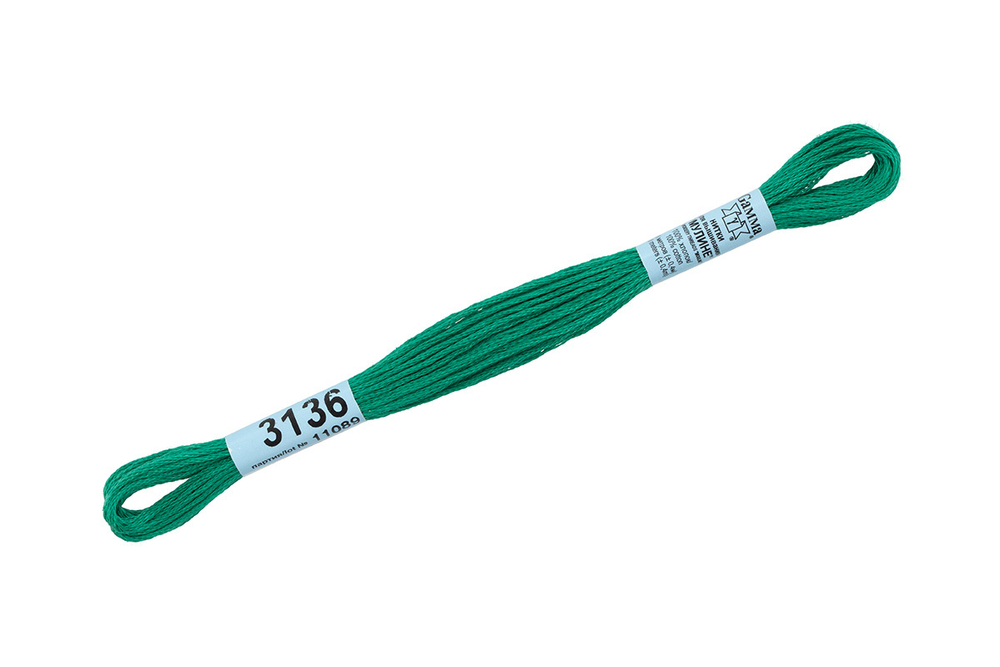 Мулине "Gamma", 100% хлопок , 8 м, №3136