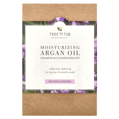 Tree To Tub, Увлажняющий набор шампуня и кондиционера с аргановым маслом, для сухих волос, расслабляющая лаванда, набор из 2 предметов, по 250 мл (8,5 жидк. Унции)