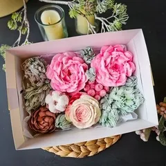 Новогодний зефир цветы «Роза и Пионы» / 16*23 см Новогодний зефир цветы «Роза и Пионы» / 16*23 см