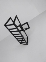 Заколка-краб для волос. Металл. Цвет Черный графит. Квадратная. Усиленная