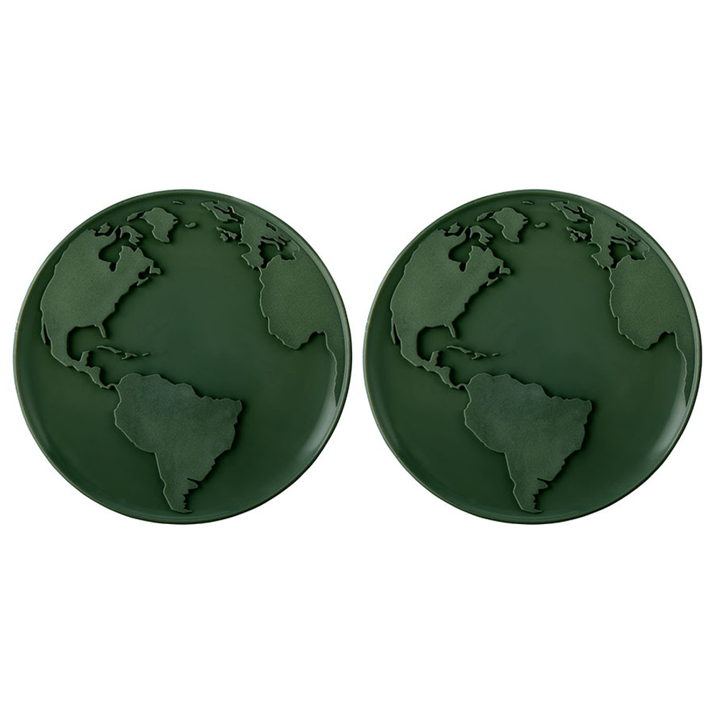 Набор подставок 2шт Qualy World Coaster зеленые