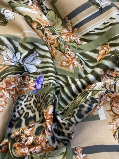 Ткань хлопок/шелк 100%-хлопок (Италия) ш-160см отрез 1,5 м