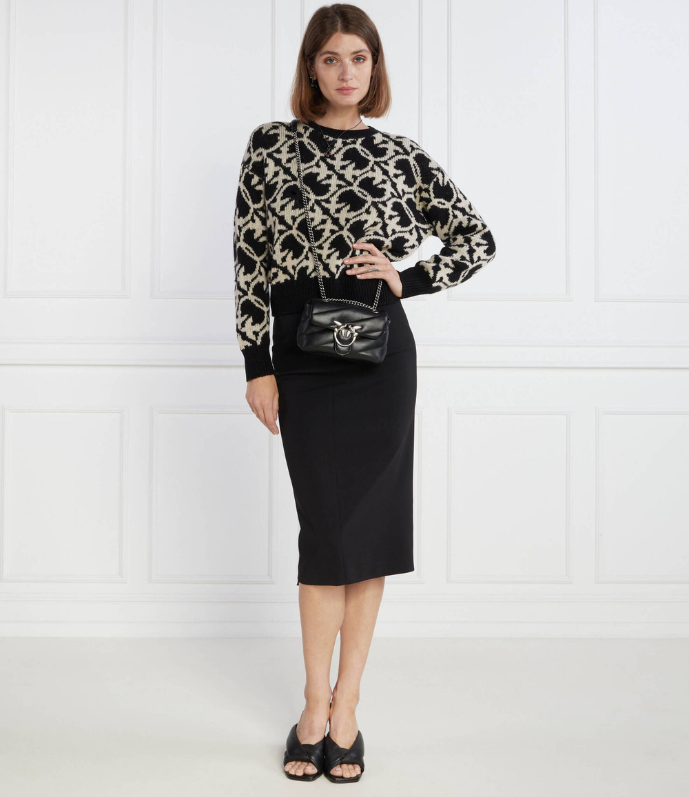 кожаная сумка-мессенджер love baby puff c sheep nappa Pinko - черный(100040 A0F2)