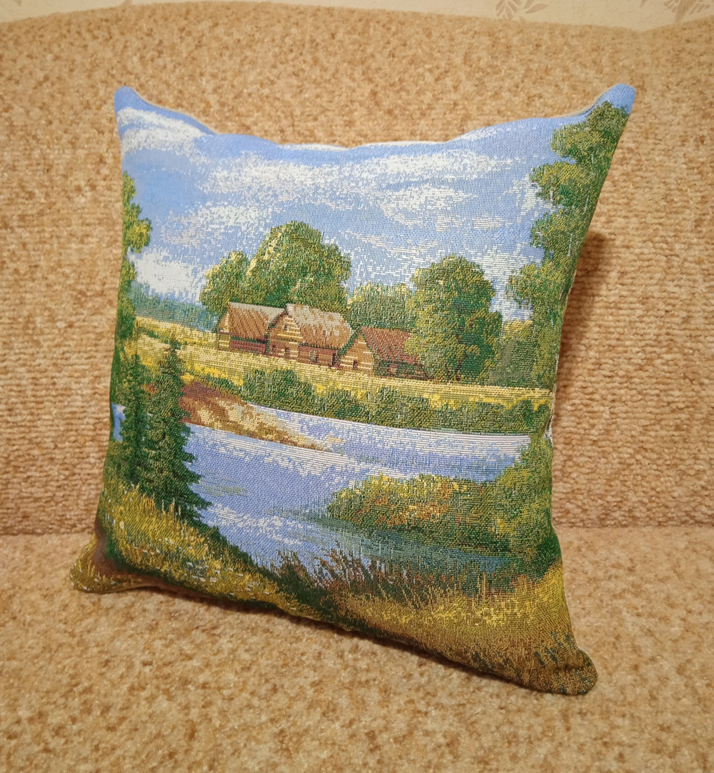 Декоративный гобеленовый чехол для интерьерной подушки Июль (природа) 38*38