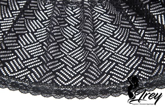 03-152 Кружево эластичное 21 см, черный 170