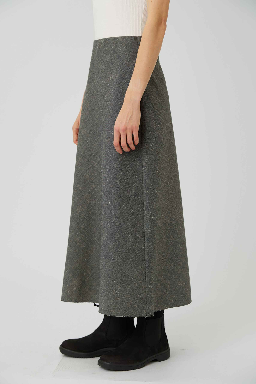 Юбка макси из льна с шерстью