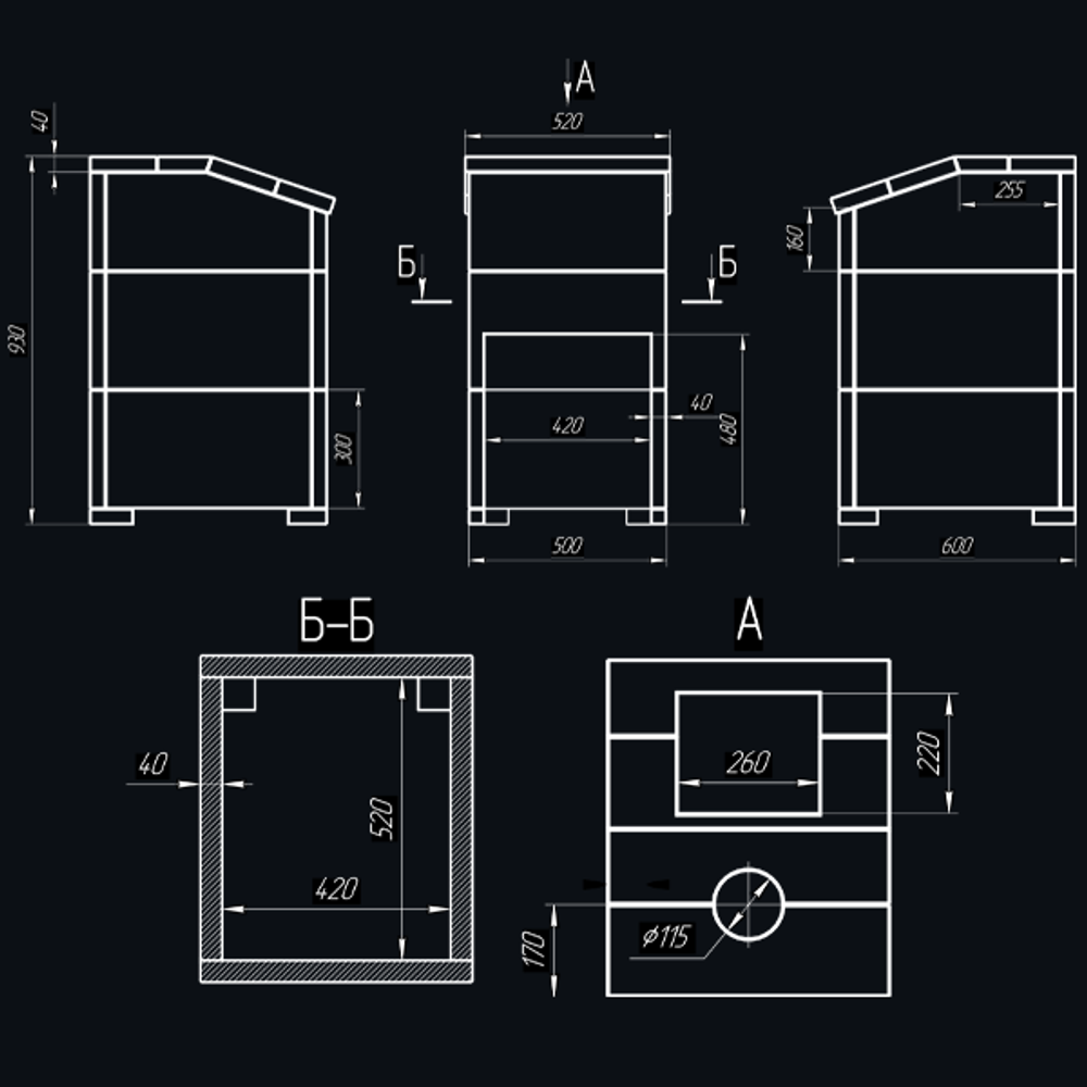 Чугунная печь для бани Комплект Гроза 24 (М) Президент 930/40 Талькохлорит