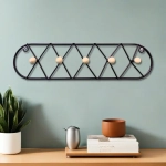 Ключница металлическая 5 крючков «ЛОФТ ВОСТ», эбби, цвет черный, 41*10,5см (лейбл Селфи)