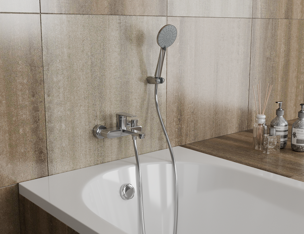 Смеситель для ванны с душем DK Bayern.Furth DA1523201 короткий излив хром