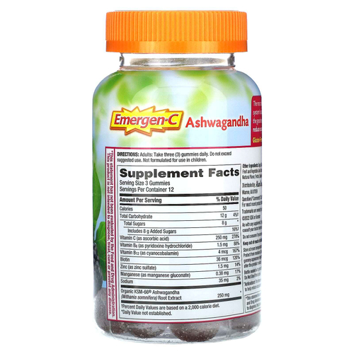 Emergen-C, Ашваганда, смесь ягод`` 36 жевательных таблеток