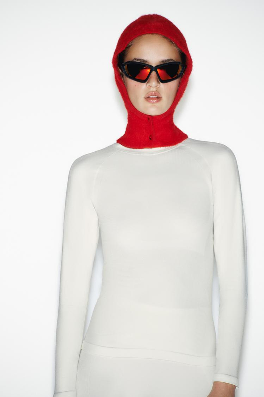 ZARA ТЕРМОФУТБОЛКА SKI COLLECTION, ЭКРЮ