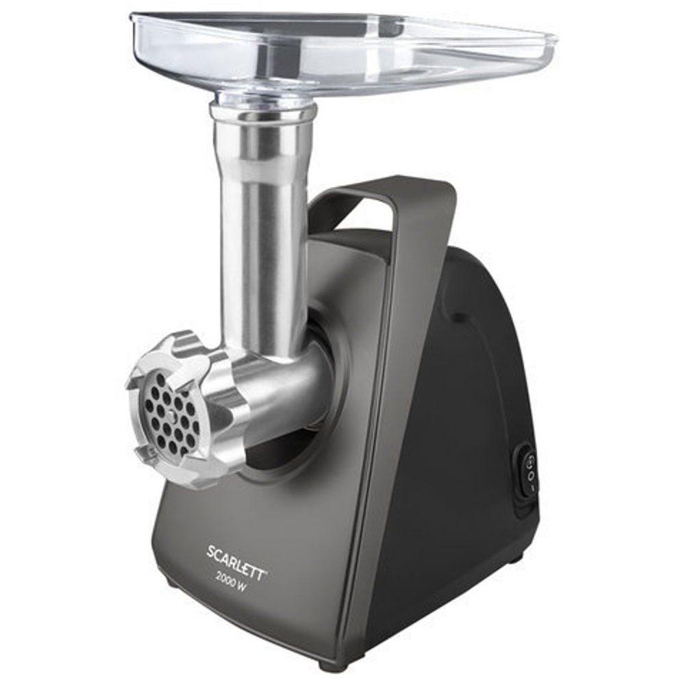 Мясорубка SCARLETT SC-MG45M19, 2000 Вт, производительность 2,5 кг/мин, реверс, 4 насадки, пластик, графит