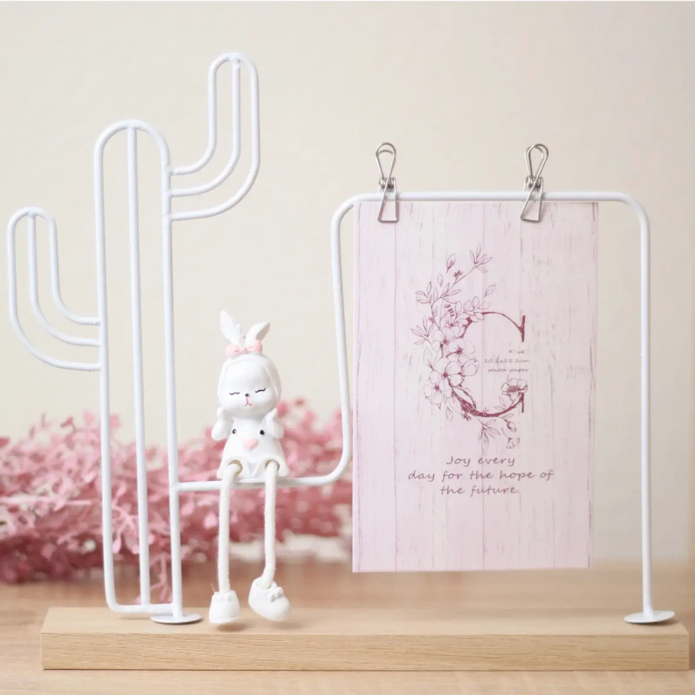 Фоторамка 10*15см с декоративной фигуркой Зайка, белая