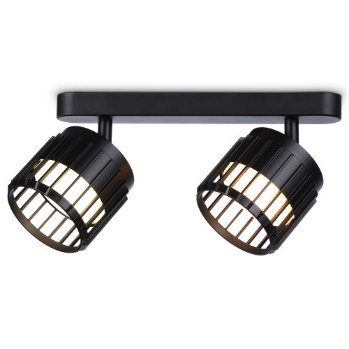 Настенно-потолочный  поворотный спот со сменной лампой  TN71163/2 BK черный GX53/2 260*100*125