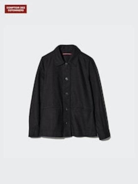 UNIQLO Куртка из смесового льна, черный