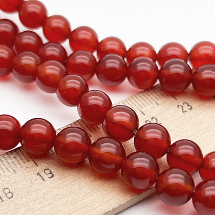 Сердолик бусины, диаметр 8-8,2 мм, цена за 23-24 шт (1/2 нити)