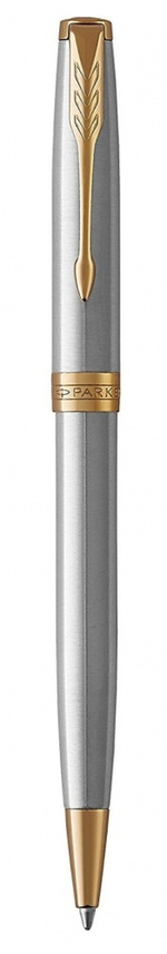 Шариковая ручка Parker Sonnet Stainless Steel GT 1931507, стержень: M, цвет чернил: black , в подарочной упаковке