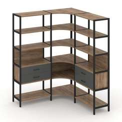 Shelf System Трехсекционный угловой стеллаж пятиярусный с ящиками SN.STMU-531 Дуб Табак/Антрацит/Мет