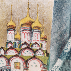 Аверьянов Владимир Васильевич (р.1952). Пасха в Хамовниках. Автолитография.1980-е.