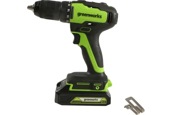 Аккумуляторная дрель-шуруповерт GREENWORKS GD24DD35K2 3704007UA (АКБ 2 А/ч, ЗУ)