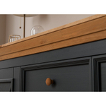 Комод «Форест» 4 двери 2 ящика серый 7012/бейц-масло