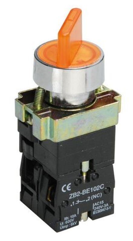 Переключатель LAY5-BK2565 на 2 полож. 1НО+1НЗ желт. KARAT IEK BSW90-BK-2-K05