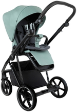 Детская коляска Roan Sol Vintage Leather 2.0 3 в 1 с автокреслом Pituso Baesa Pro Black,Beige Canopy SL/13/L Misti Mint/Grey/руч. Серый