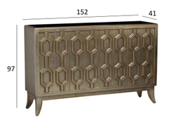 Комод дизайнерский 97x152x41см Garda Decor цвет состаренного золота