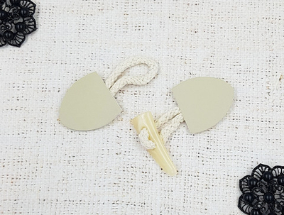 Застежка клевант, р. 13,5х5 см, бежевый