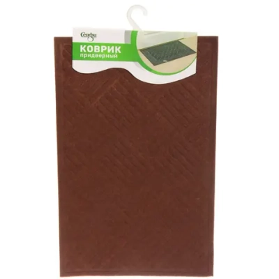Коврик придверный Селфи 37*57 см квадраты коричневый