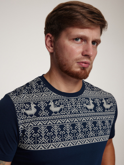 Футболка Варгградъ мужская тёмно-синяя "Предрассветные птицы"