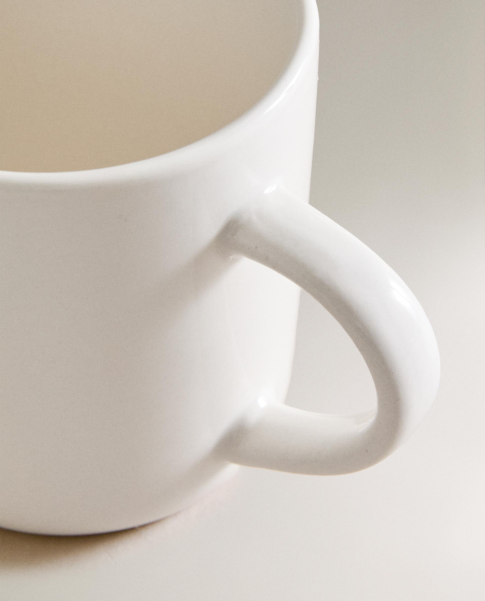 Zara Home чашка из каменной керамики, цвет белый, 9 см