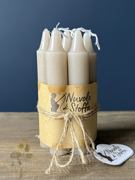 Набор из 7 декоративных свечей "Лён" 11,5x2 см