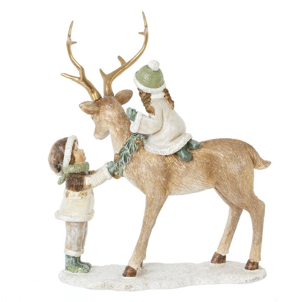 GAEM Фигурка декоративная "Олень и дети", L18 W6,5 H21,5 см
