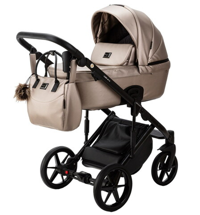 Детская коляска Adamex Lumi Air Deluxe 3 в 1 L-SM06 (БЕЖЕВАЯ ПЕРЛ. КОЖА)